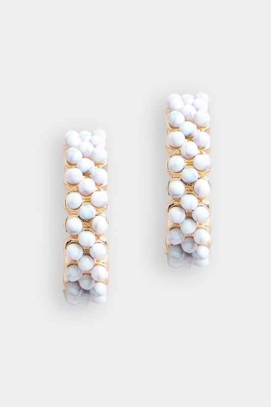 Evans Yours Gold Tone Beaded Mini Hoop Earrings