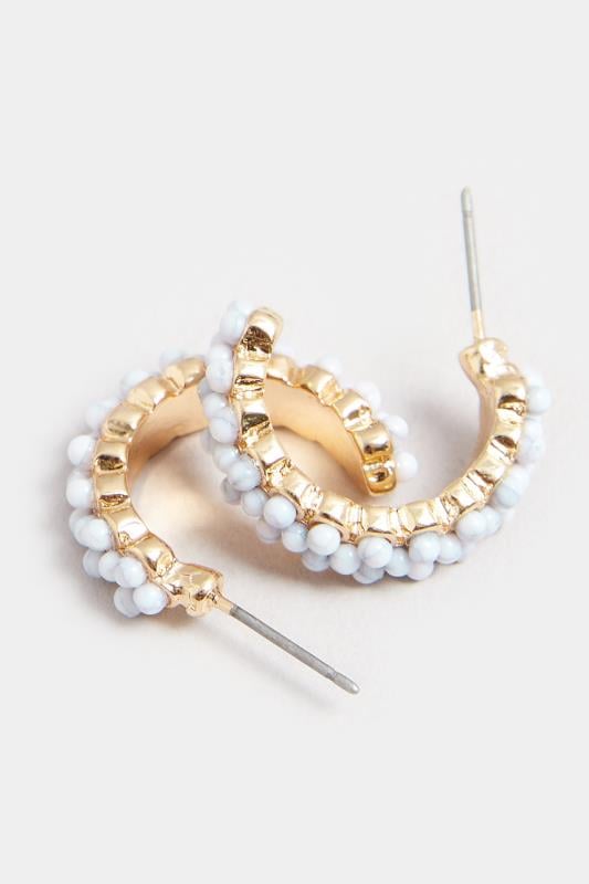 Evans Yours Gold Tone Beaded Mini Hoop Earrings