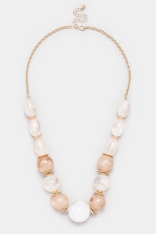 Evans Yours Gold Tone Beaded Statement Necklace