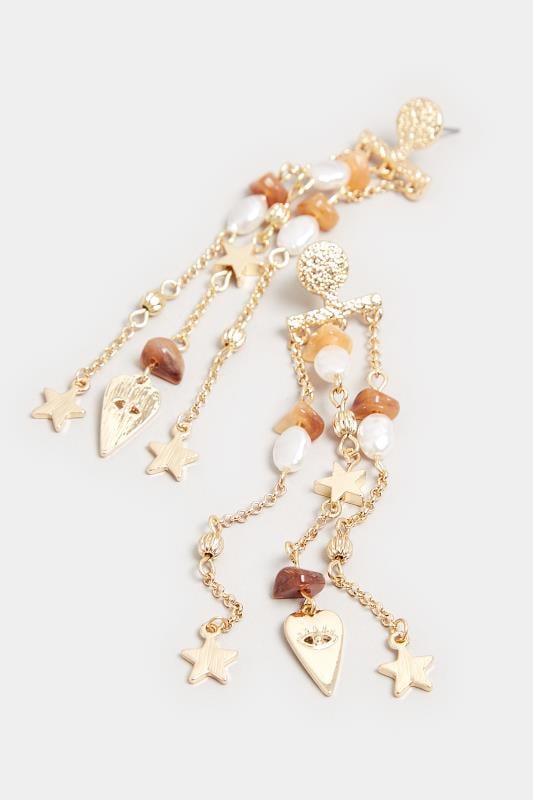 Evans Yours Gold Tone Celestial Drop Down Earrings