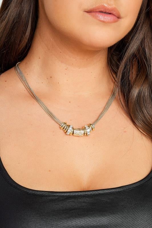 evans Yours Gold Tone Chain Charm Necklace