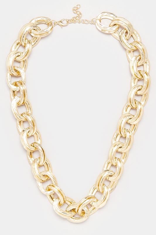 Evans Yours Gold Tone Chain Statement Necklace