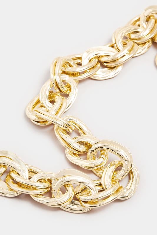 Evans Yours Gold Tone Chain Statement Necklace