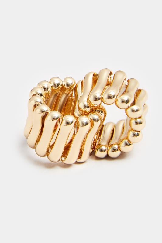 Evans Yours Gold Tone Chunky Layered Hoop Earrings