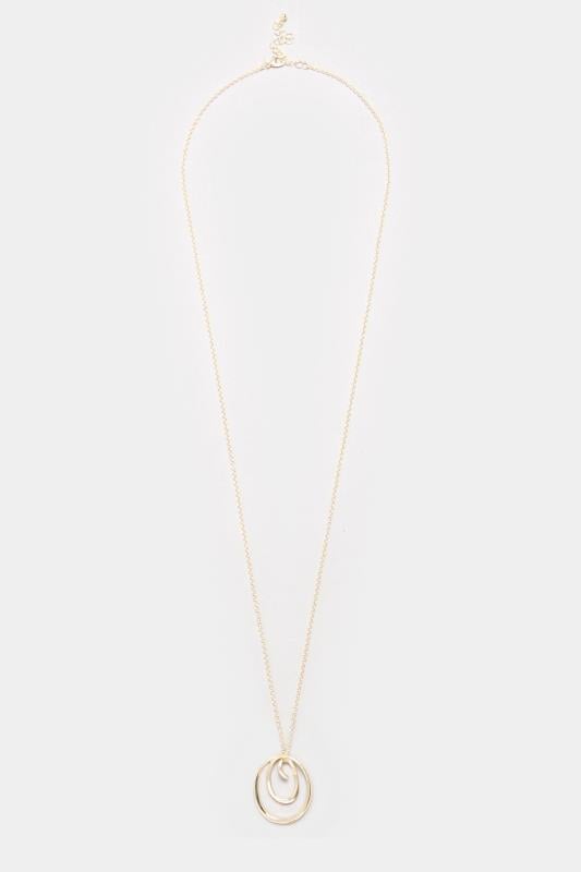 Evans Yours Gold Tone Circle Pendant Necklace