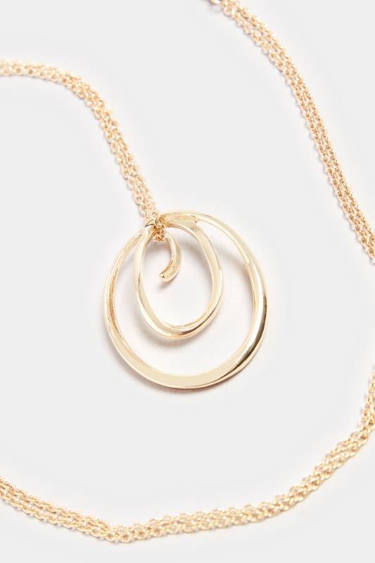 Evans Yours Gold Tone Circle Pendant Necklace