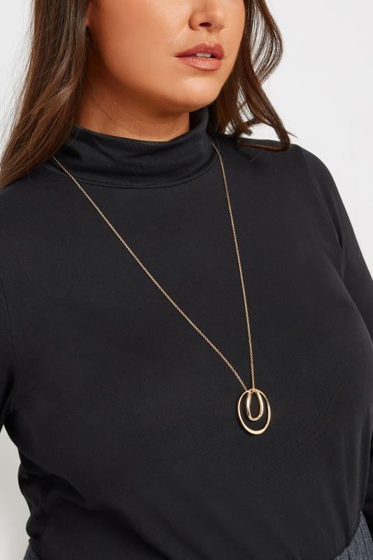 evans Yours Gold Tone Circle Pendant Necklace