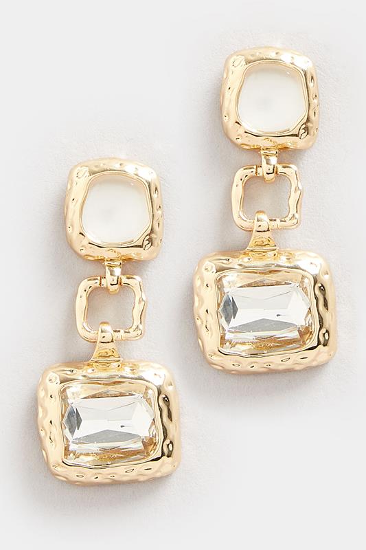 Evans Yours Gold Tone Diamante Drop Earrings