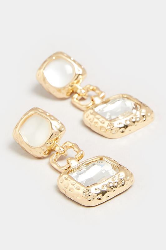 Evans Yours Gold Tone Diamante Drop Earrings
