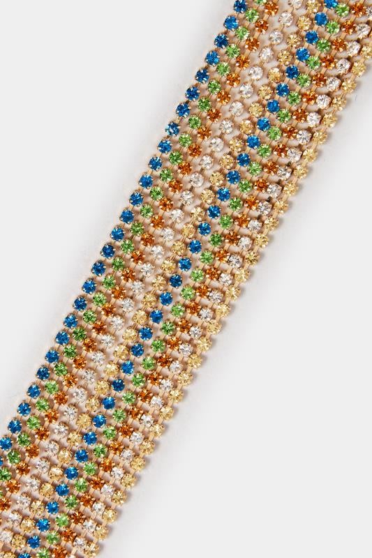 Evans Yours Gold Tone Diamante Multi-Layer Choker