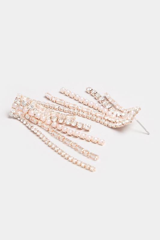 Evans Yours Gold Tone Diamante Pearl Drop Earrings