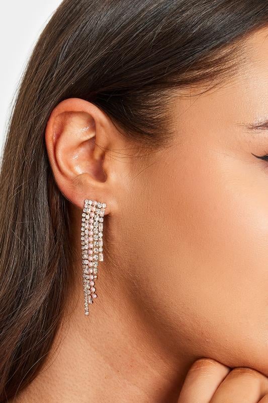 evans Yours Gold Tone Diamante Pearl Drop Earrings