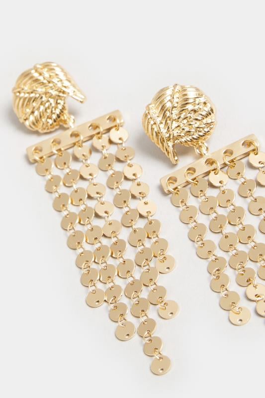 Evans Yours Gold Tone Disc Drop Statement Earrings