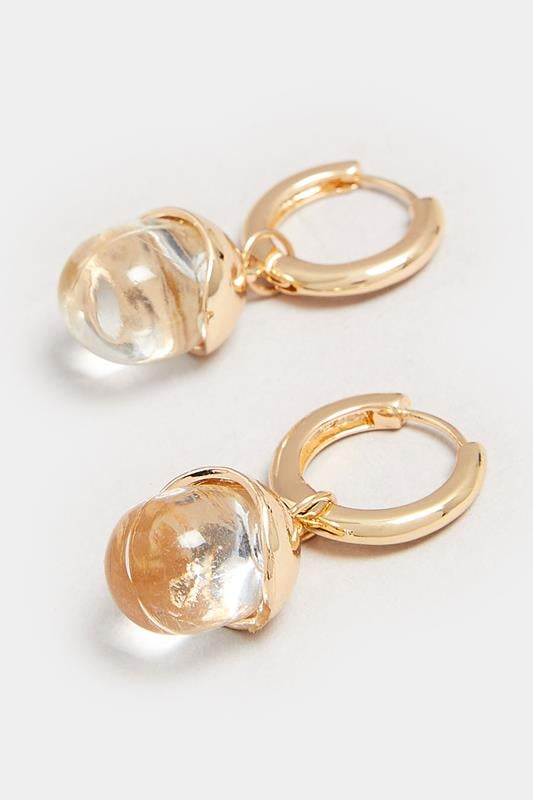 Evans Yours Gold Tone Gem Drop Hoop Earrings
