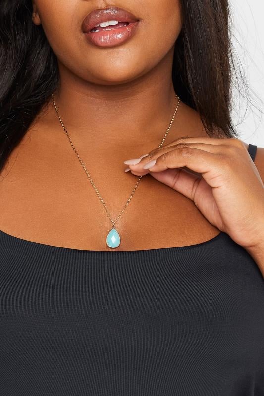 evans Yours Gold Tone Gemstone Pendant Necklace