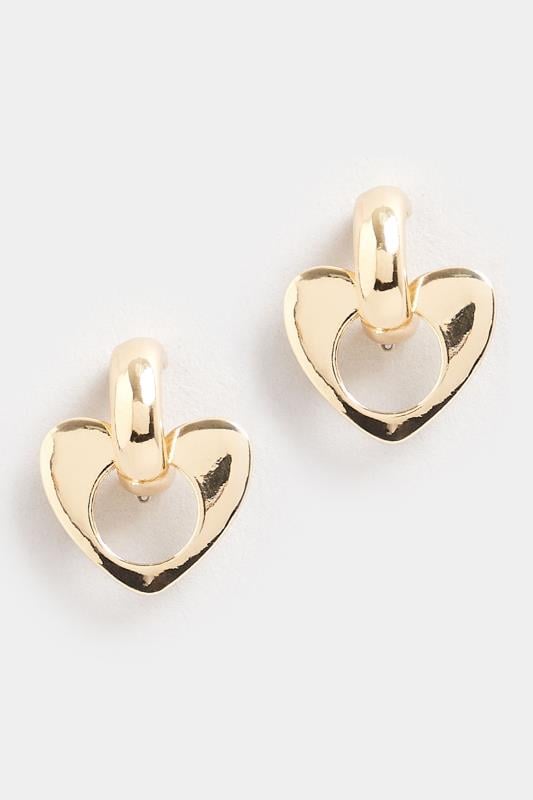 Evans Yours Gold Tone Heart Drop Earrings