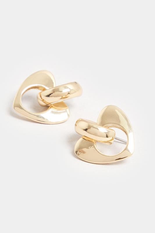 Evans Yours Gold Tone Heart Drop Earrings