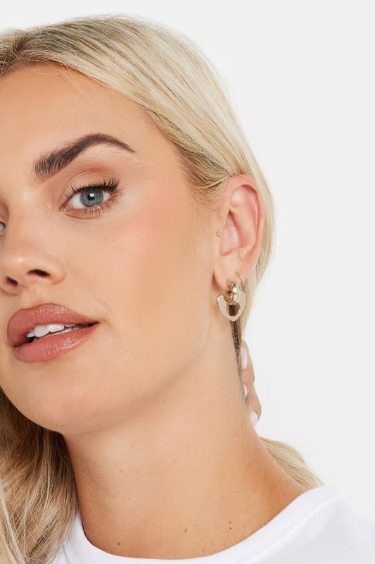 evans Yours Gold Tone Heart Drop Earrings