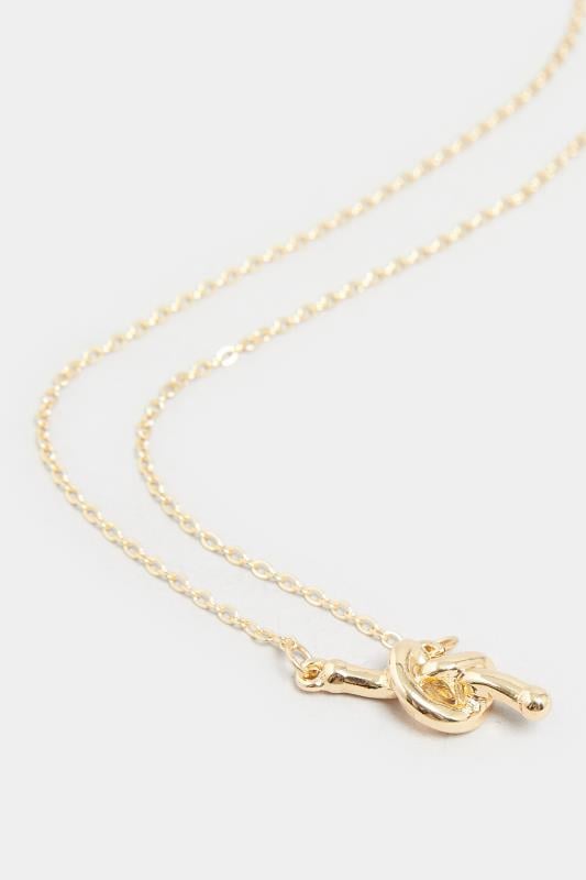 Evans Yours Gold Tone Knotted Pendant Necklace