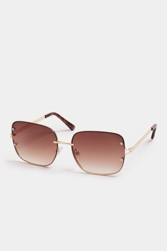 Evans Yours Gold Tone Metal Frame Sunglasses