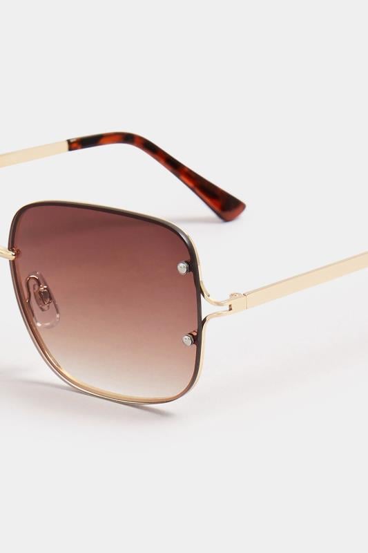 Evans Yours Gold Tone Metal Frame Sunglasses