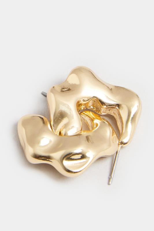 Evans Yours Gold Tone Molten Style Hoop Earrings