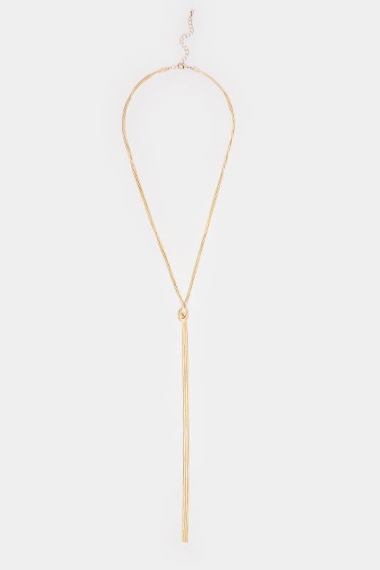 Evans Yours Gold Tone Multi Chain Knot Necklace