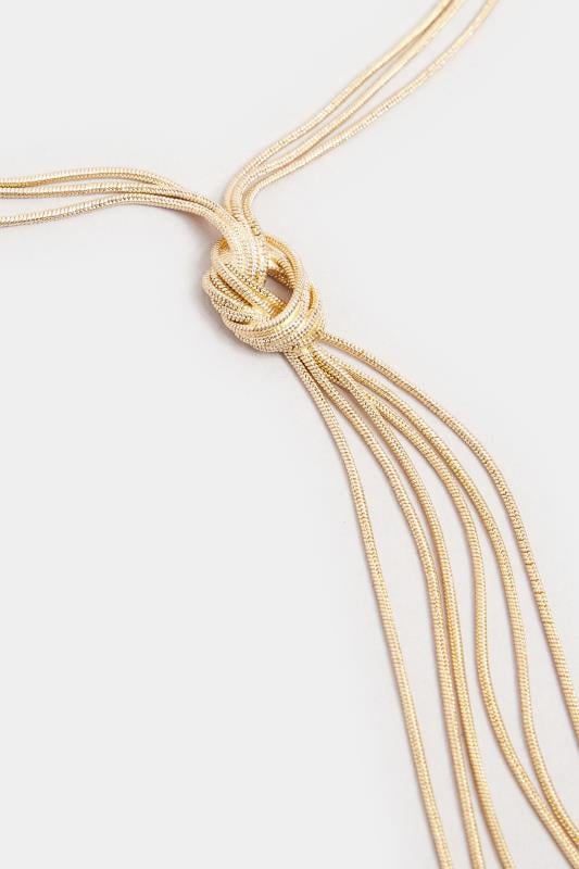Evans Yours Gold Tone Multi Chain Knot Necklace