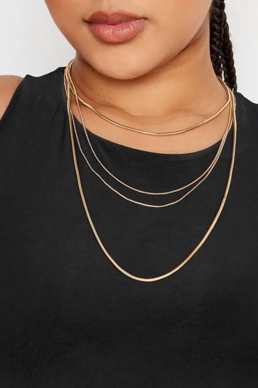 evans Yours Gold Tone Multi Layered Necklace