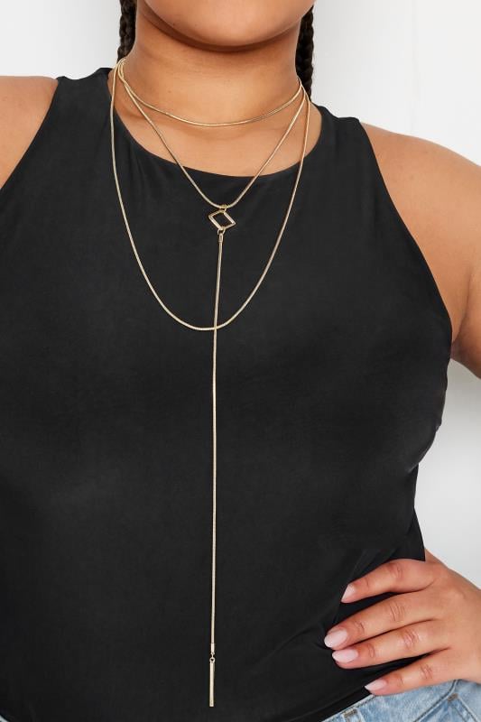 evans Yours Gold Tone Multi Layered Necklace