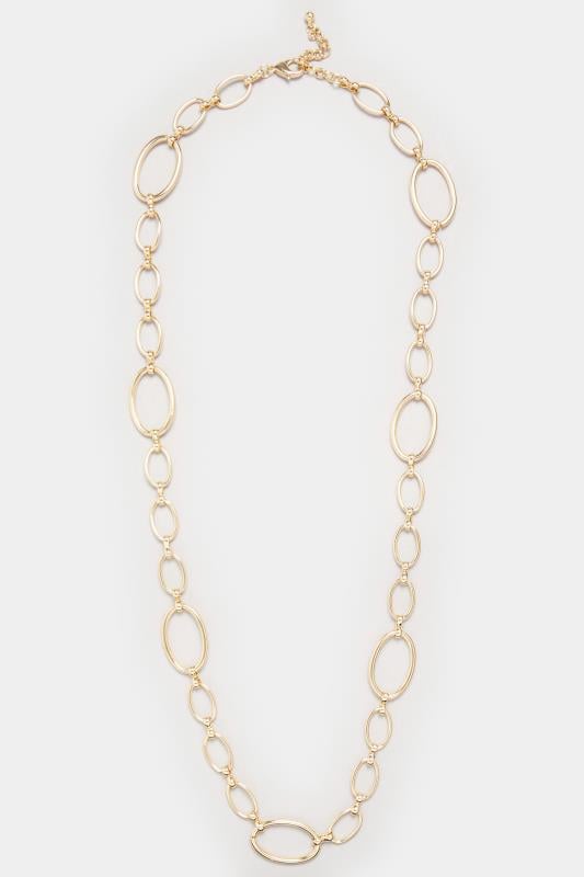 Evans Yours Gold Tone Oval Link Long Necklace