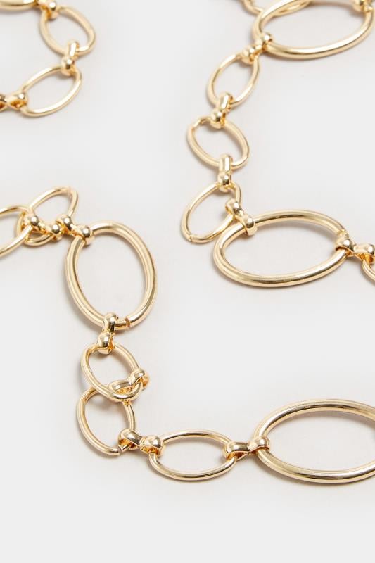 Evans Yours Gold Tone Oval Link Long Necklace