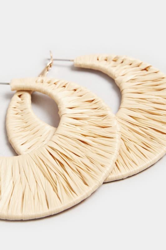 Evans Yours Gold Tone Raffia Hoop Earrings