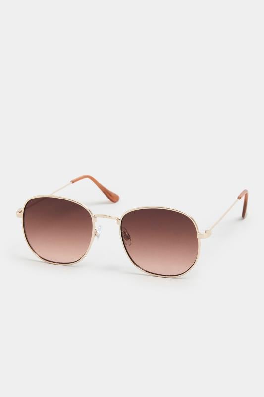Evans Yours Gold Tone Round Sunglasses