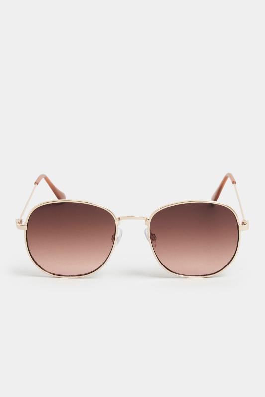 Evans Yours Gold Tone Round Sunglasses