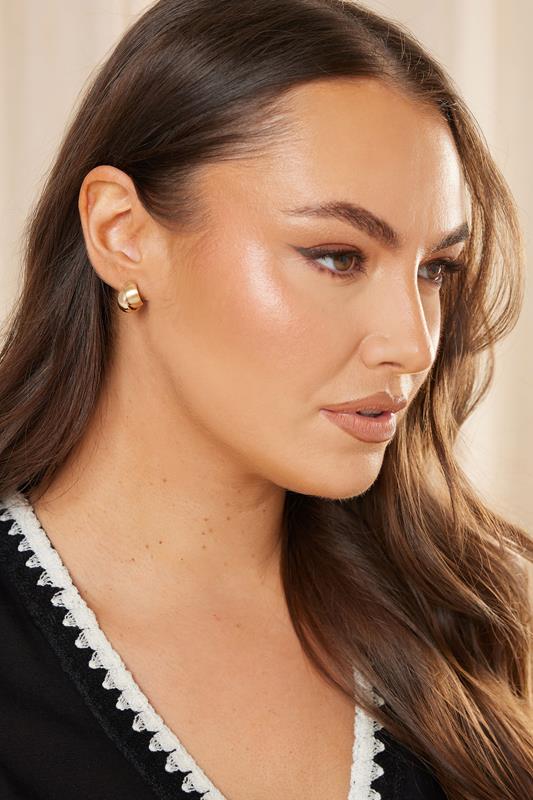 evans Yours Gold Tone Round Twist Stud Earrings