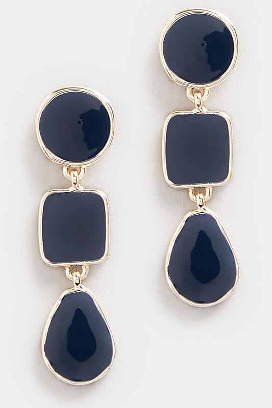 Evans Yours Gold Tone Sapphire Blue Drop Earrings