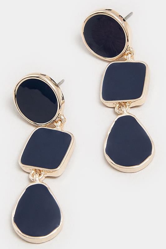 Evans Yours Gold Tone Sapphire Blue Drop Earrings