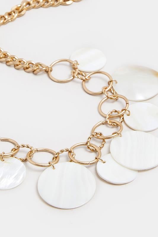 Evans Yours Gold Tone Shell Disc Chain Necklace