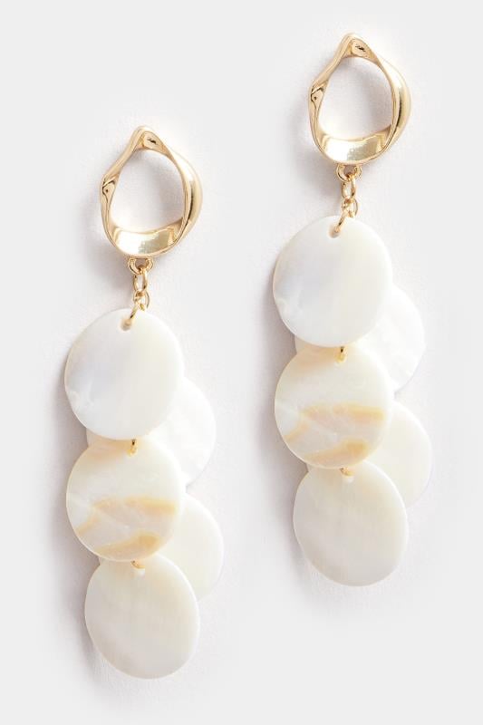 Evans Yours Gold Tone Shell Disc Drop Earrings