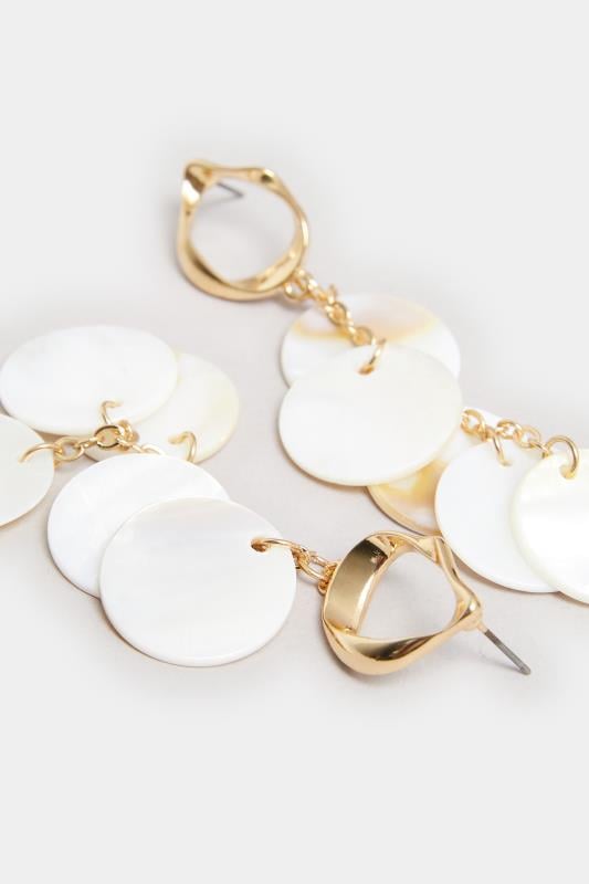 Evans Yours Gold Tone Shell Disc Drop Earrings