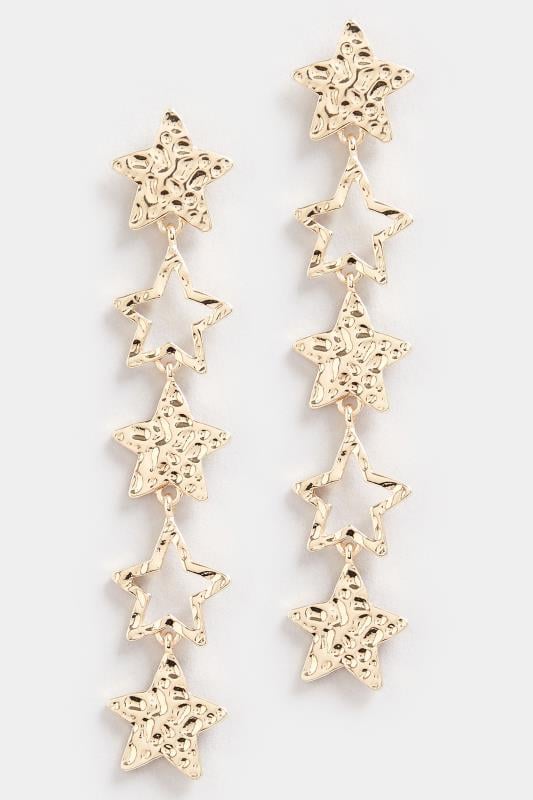 Evans Yours Gold Tone Star Drop Earrings