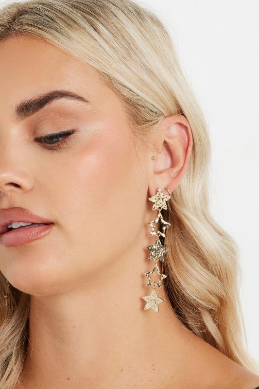 evans Yours Gold Tone Star Drop Earrings