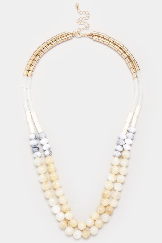 Evans Yours Gold Tone Statement Beaded Necklace