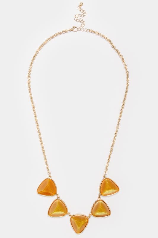 Evans Yours Gold Tone Statement Gemstone Necklace