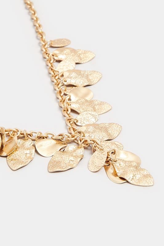 Evans Yours Gold Tone Statement Leaf Necklace
