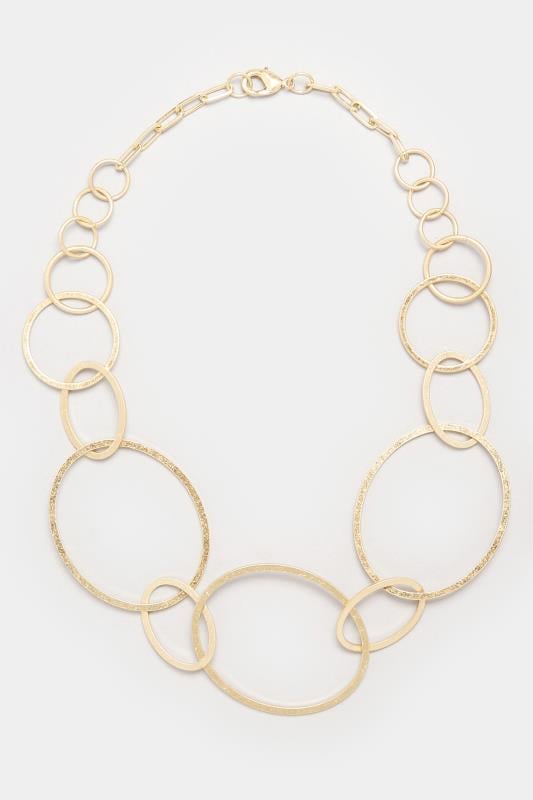 Evans Yours Gold Tone Statement Link Necklace