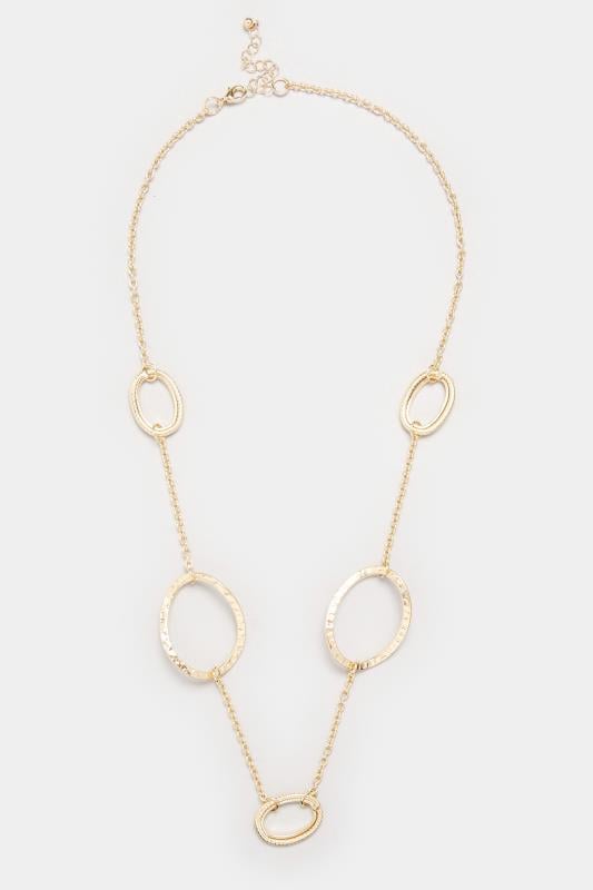 Evans Yours Gold Tone Statement Oval Link Necklace