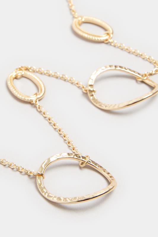 Evans Yours Gold Tone Statement Oval Link Necklace