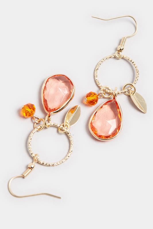 Evans Yours Gold Tone Stone Charm Drop Earrings